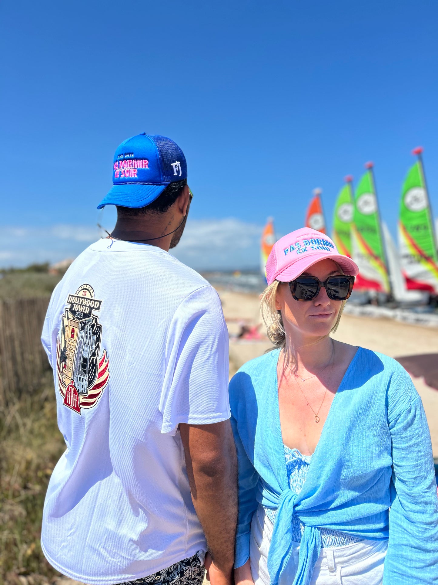 Blue trucker cap