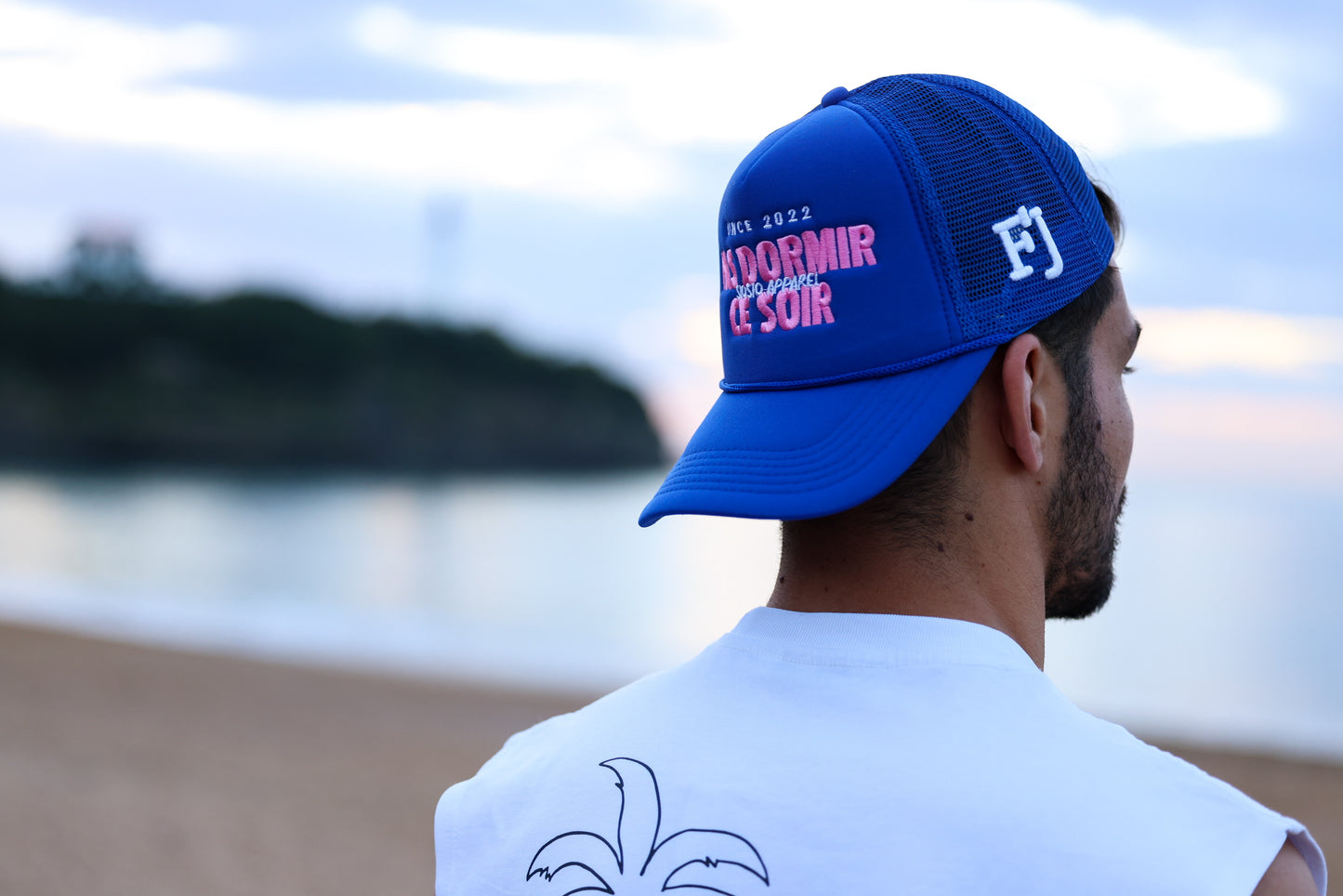 Blue trucker cap